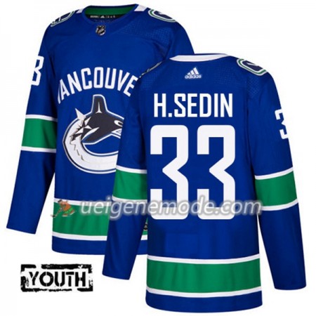 Kinder Eishockey Vancouver Canucks Trikot Henrik Sedin 33 Adidas 2017-2018 Blau Authentic